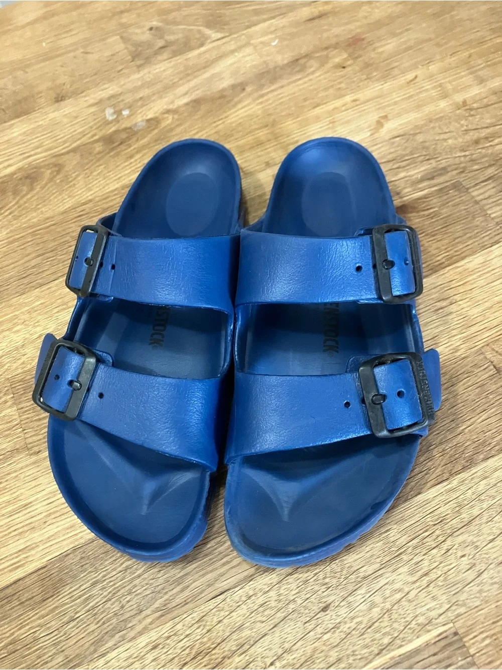 Birkenstock women’s Royal Blue Two-Buckle EVA Slides